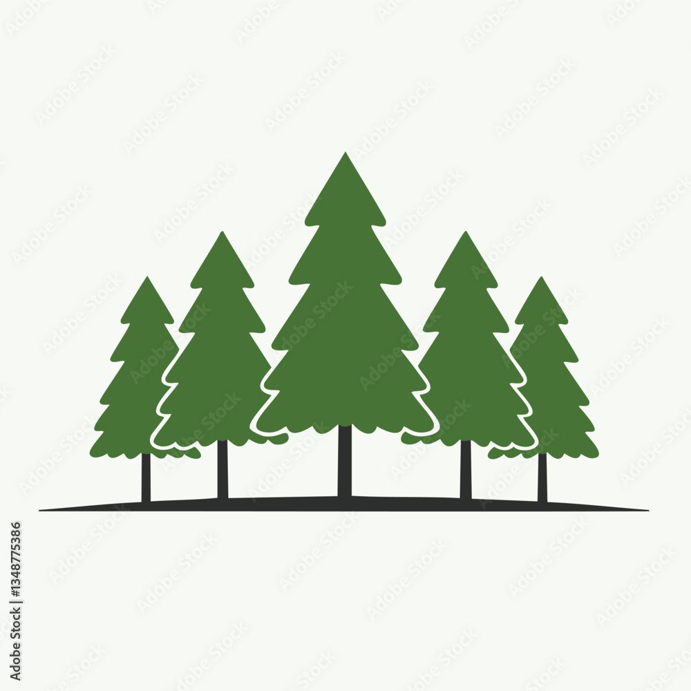 Fototapeta premium christmas trees set