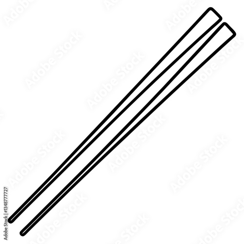 Delicate Chopsticks Vector in Outline Style