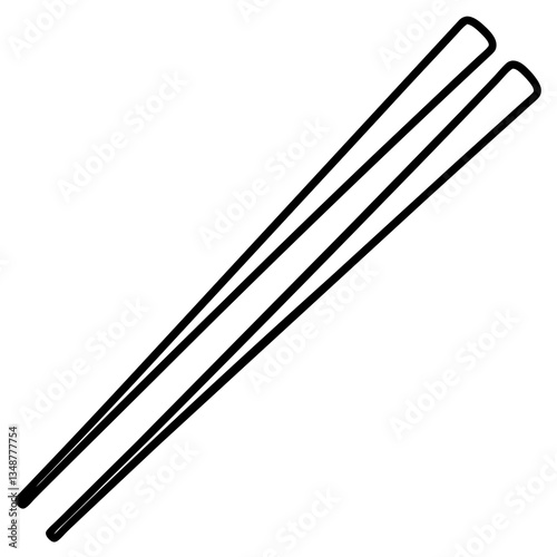 Delicate Chopsticks Vector in Outline Style