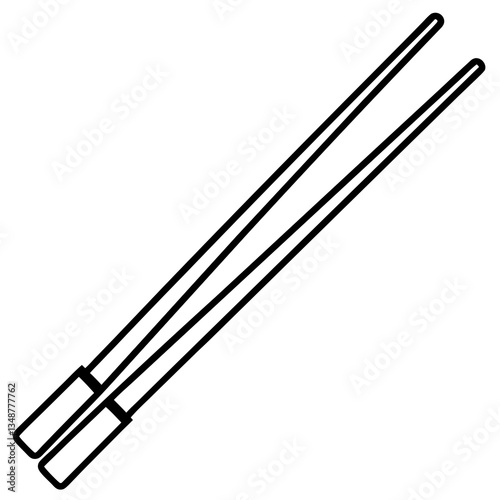 Delicate Chopsticks Vector in Outline Style