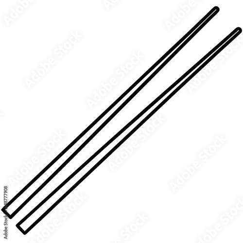 Delicate Chopsticks Vector in Outline Style