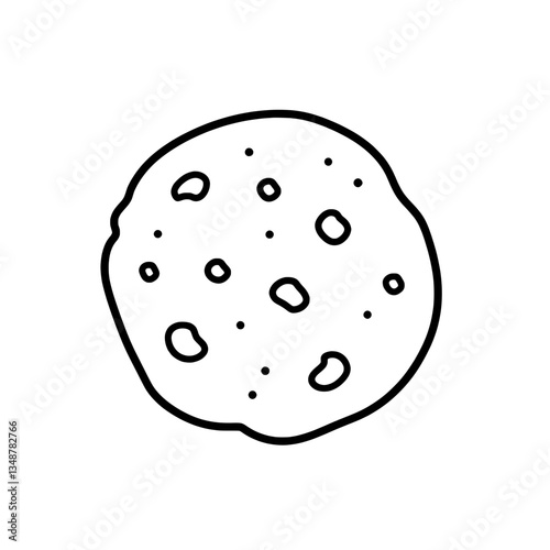 The Essence of a Cookie: An illustration of a classic, delicious cookie, perfect for adding a touch of simple joy to your visual projects. This image is a perfect choice for designs focusing on food.