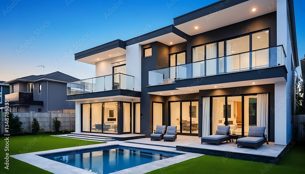 Modern Real Estate House Exterior Close Up Photography Modern Real Estate House Exterior Close Up Photography