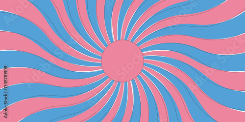 Abstract background with rays retro starburst  Dynamic pink and green Spiral Design Bold Swirl Pattern Modern seamless retro vintage burst sunrise sunbeam element striped illustration 