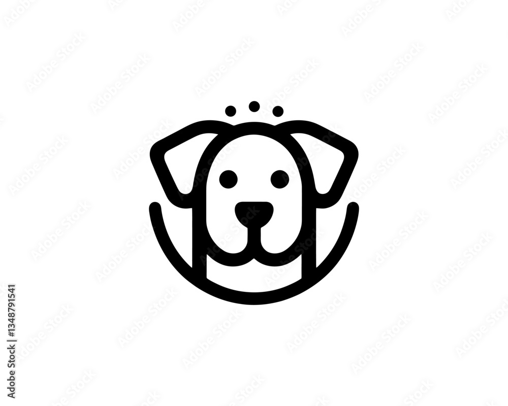 Fototapeta premium Silhouette Dog Logo Design Template. Black and White Dog Icon Vector Illustration.