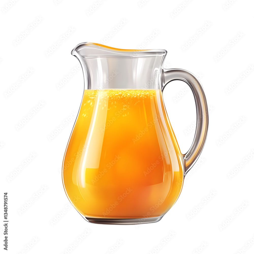 Pitcher of fresh orange juice with visible pulp Pitcher of fresh orange juice with visible pulp