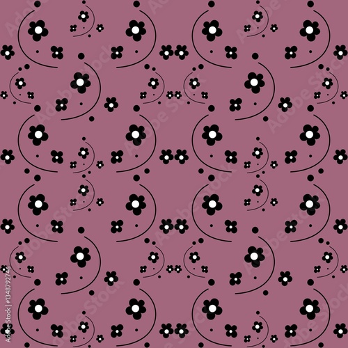 Retro Bloom, Stylized Flower Pattern