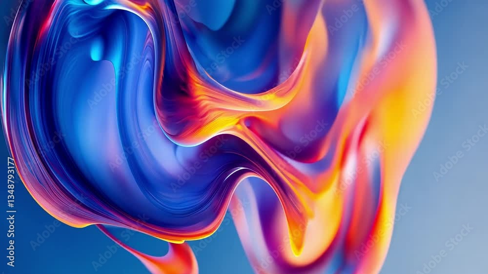 Vibrant abstract colors blend harmoniously, creating a visual dance of fluid motion, ideal for modern design and creative projects.