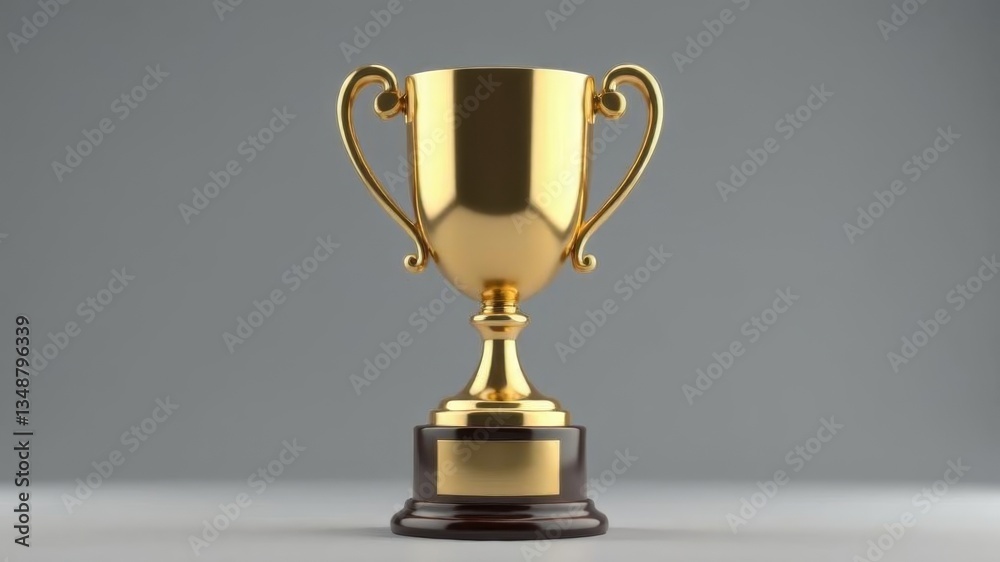 golden goblet on gray background golden goblet on gray background