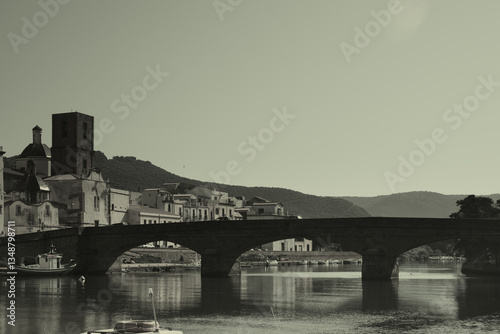 Bridge over the Temo river. Bosa, Sardinia, Italy