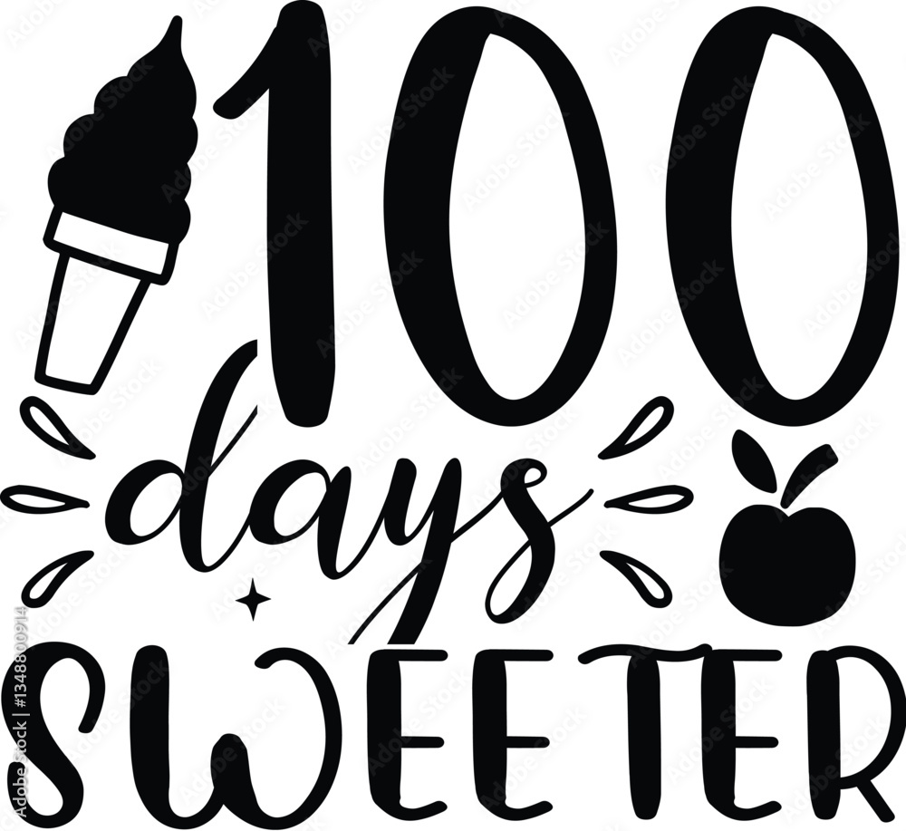 Happy 100 days of school SVG Happy 100 days of school SVG