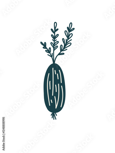 Cute radish character in kids cartoon style on white background