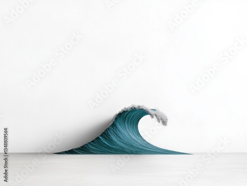 A vibrant wave emerging against a plain backdrop.
