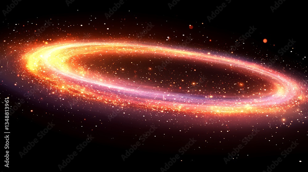 Obraz premium Glowing cosmic ring in space.