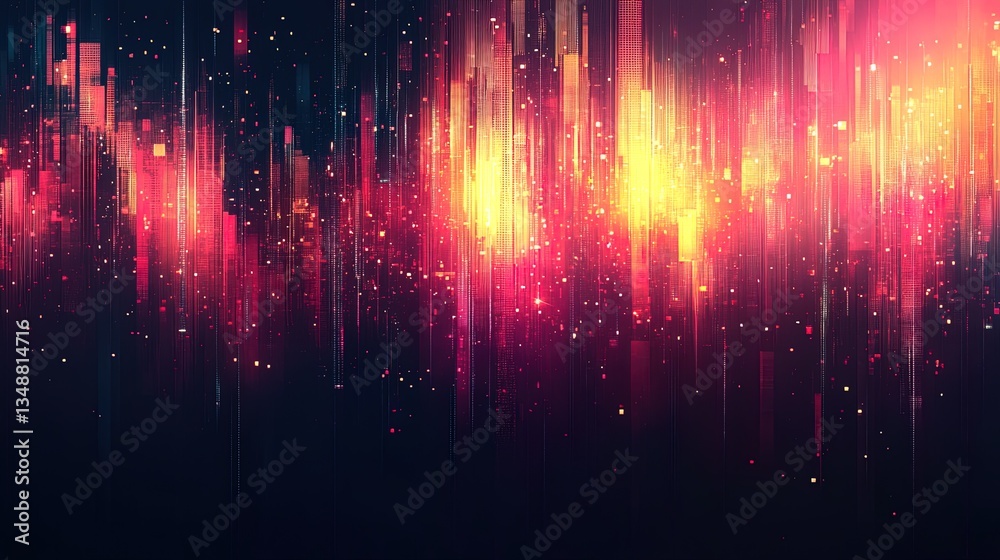 Fototapeta premium Digital glitch pattern with pixelated effects, futuristic and edgy 