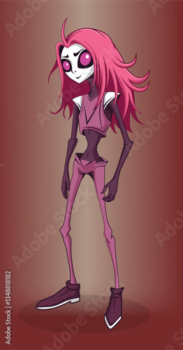"Spooky and mysterious ghost girl vector featuring a haunting silhouette, flowing hair, and detail perfect for horror, fantasy, and Halloween-themed designs.