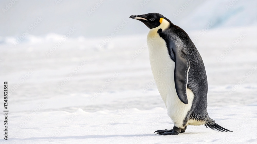 Obraz premium Majestic Emperor Penguin Full Body Portrait on White Background