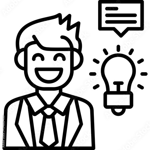 Idea Leaning Icon Vector Element