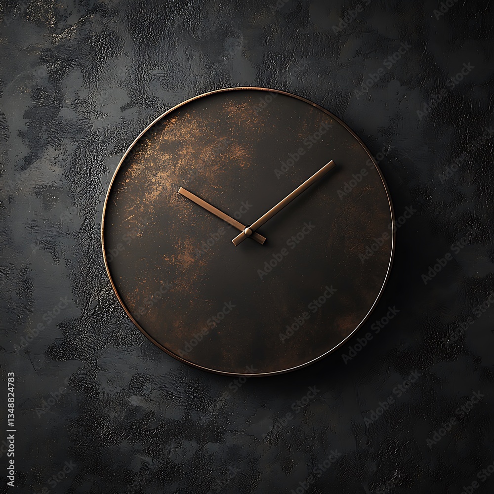 custom made wallpaper toronto digitalLuxury wall clock with brushed bronze texture high resolution picture