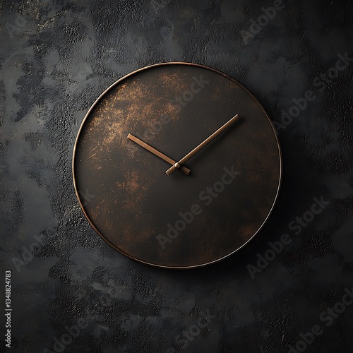 Wallpaper Mural Luxury wall clock with brushed bronze texture high resolution picture Torontodigital.ca