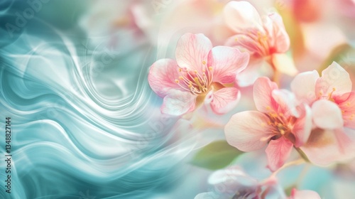 Delicate flowers with abstract background