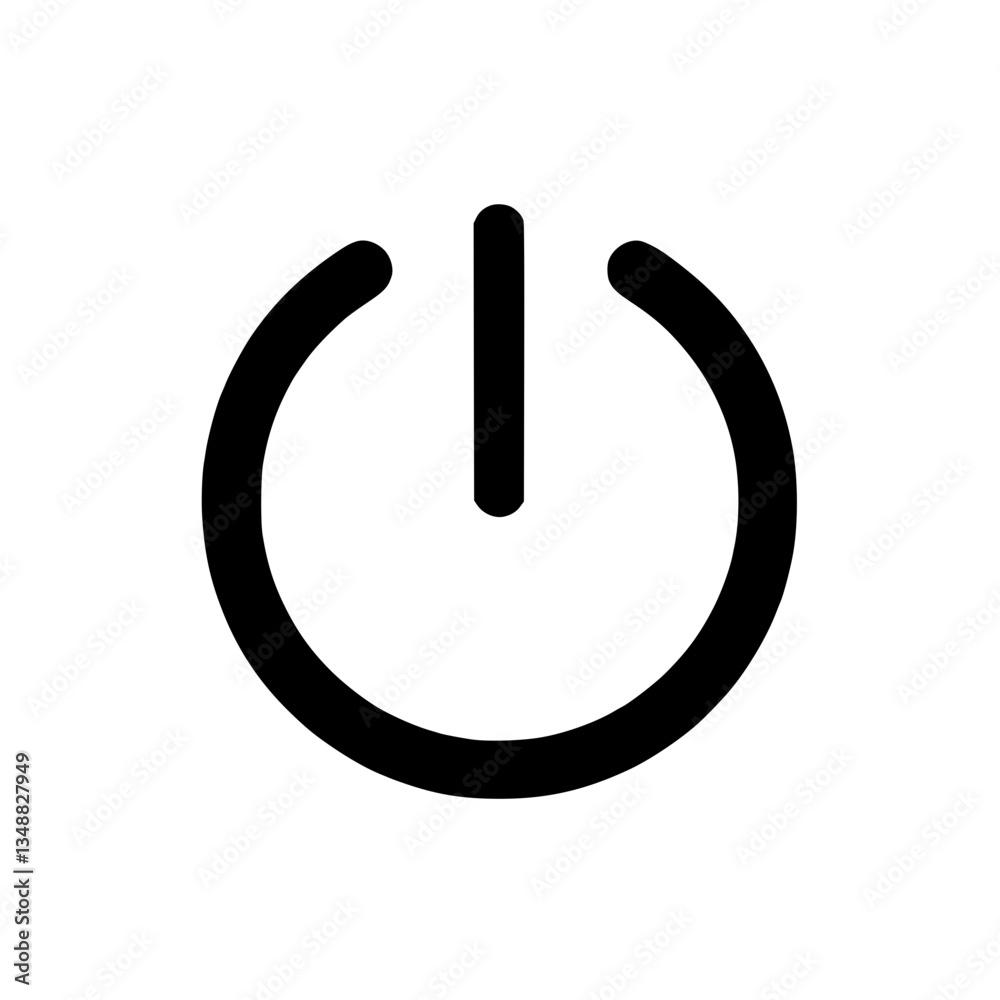 and illustration of a power button symbol A simple design element suitable for various applications such as user interfaces and diagrams and illustration of a power button symbol A simple design element suitable for various applications such as user interfaces and diagrams