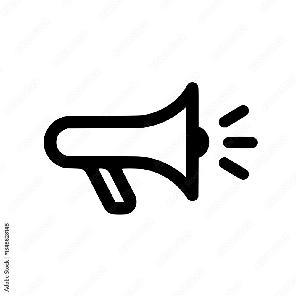 outline of a megaphone broadcasting with sound waves in this graphic to convey the message of promotion or communicating important announcements outline of a megaphone broadcasting with sound waves in this graphic to convey the message of promotion or communicating important announcements
