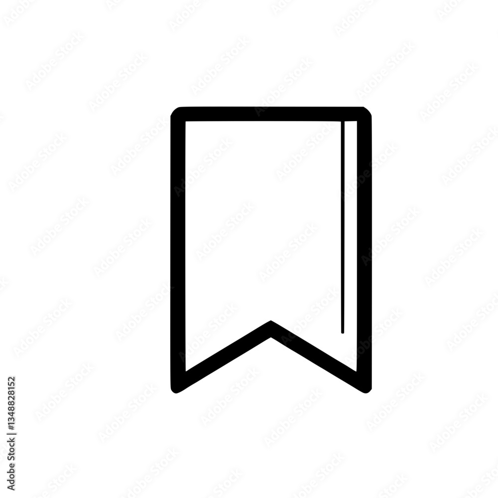 Simple outline of a bookmark often used for saving content or marking favorites in digital interfaces Clean and minimal design Simple outline of a bookmark often used for saving content or marking favorites in digital interfaces Clean and minimal design