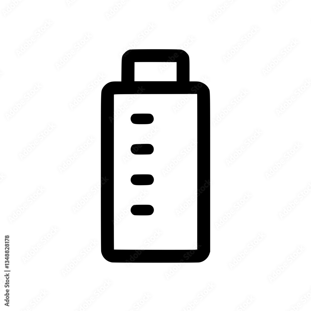 and illustration of container with a narrow neck and four elliptical dots arranged vertically on the container's body and illustration of container with a narrow neck and four elliptical dots arranged vertically on the container's body