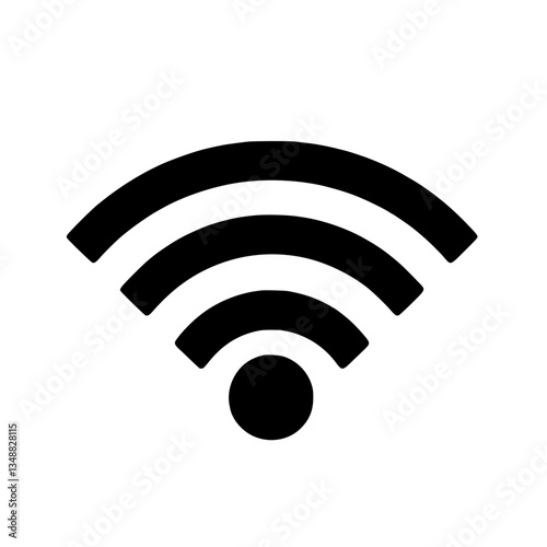 Wireless Network Symbol: A icon on a featuring concentric arcs emanating from a central circle indicating a connection signal