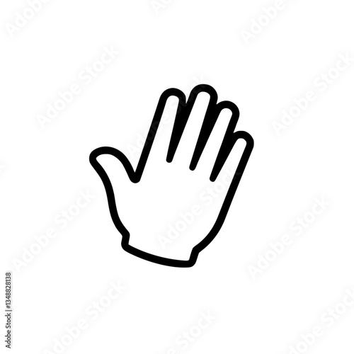Stylized hand with outstretched fingers presented in a minimalist outline against a clean backdrop Simple clear and symbolic