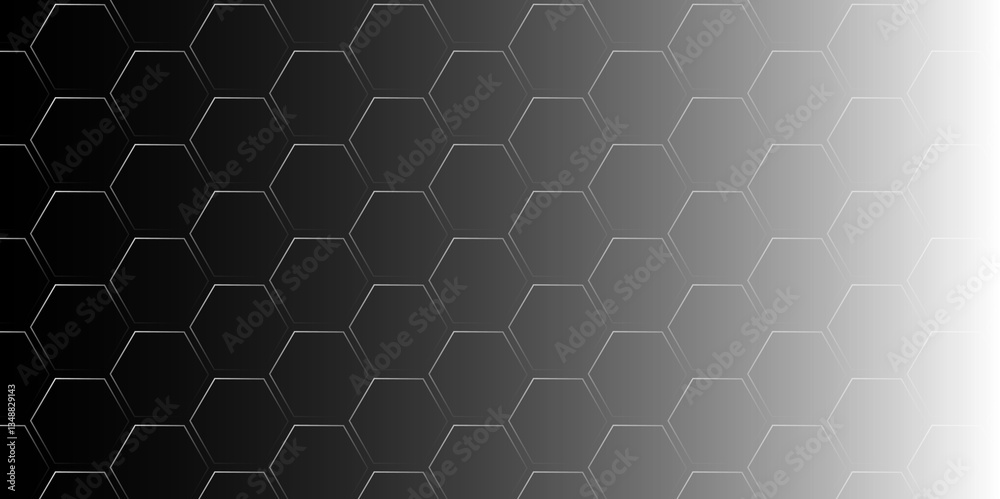 Abstract Hexagon white and black background  and shadow. Abstract background design with white and black hexagon and  Abstract. Hexagon. Vector.