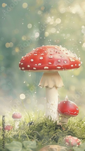 Wallpaper Mural Magical Nature Scene with Amanita Mushrooms Torontodigital.ca