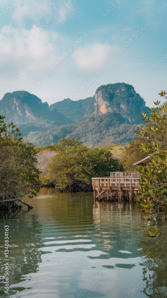 Fototapeta premium National park in krabi province thland with mangrove forests