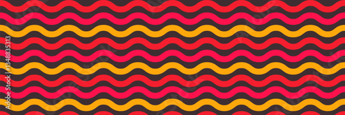 Multicolor horizontal wavy pattern.  Template for cards, t-shirts, posters, covers, banners etc. Vector illustration.