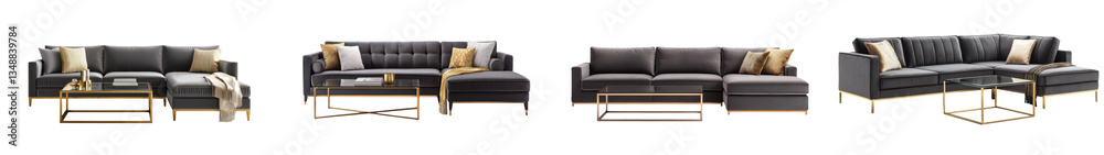 Obraz premium Exquisitely designed modern luxury living room furniture and sofas with clean lines neutral tones and premium materials for a sophisticated and inviting space