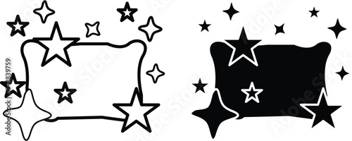 Starry Pillow Icon for Restful Sleep, Dream Therapy, Relaxation, and Mindful Bedtime Routine Concept with Transparent Background