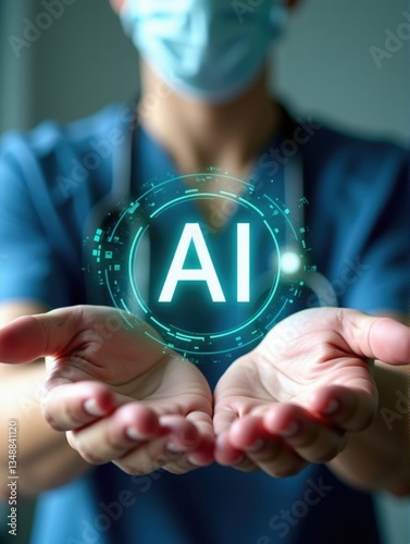 AI Artificial intelligence (AI) and machine learning concept. Medical and technology concept.