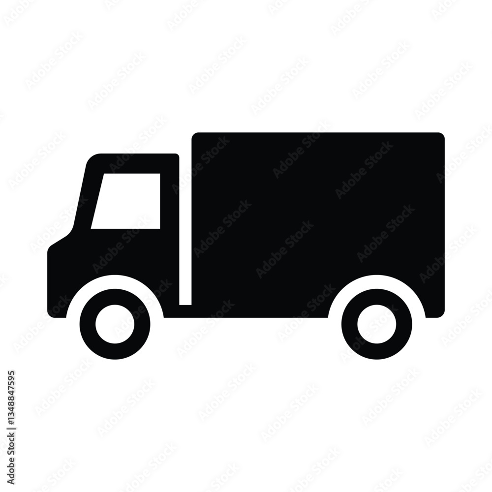 Car icon silhouette vector illustration. Simple black and white delivery truck icon. Car icon silhouette vector illustration. Simple black and white delivery truck icon.