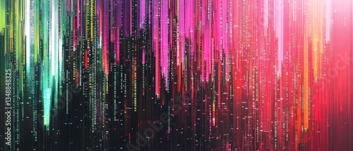 Abstract digital art with vibrant colors and vertical lines