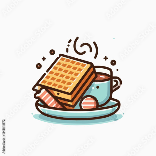 food, waffle, dessert, breakfast, background, pastry, sweet, snack, delicious, illustration, homemade, lunch, tasty, crispy, bakery, fresh, white, baked, meal, belgian, wafer, cream, cake, golden, str