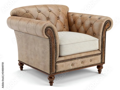 Armchair on white background. remove background just one click
