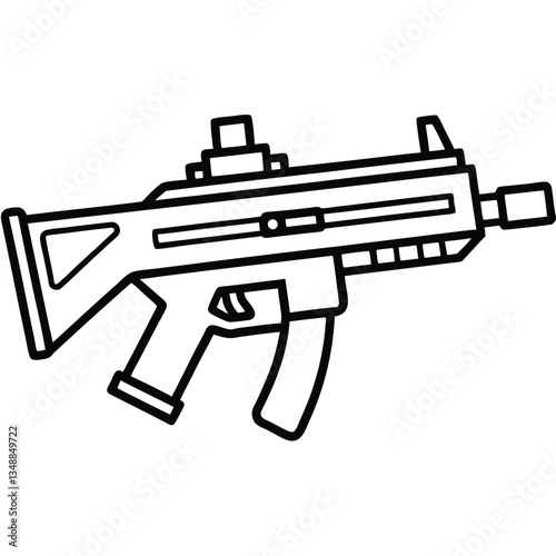 Tavor X95 gun , police weapon vector design, military vector design illustration.