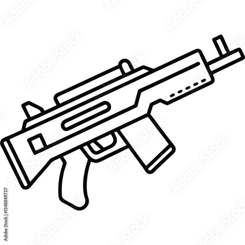 Tavor X95 gun , police weapon vector design, military vector design illustration.