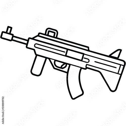 Tavor X95 gun , police weapon vector design, military vector design illustration.