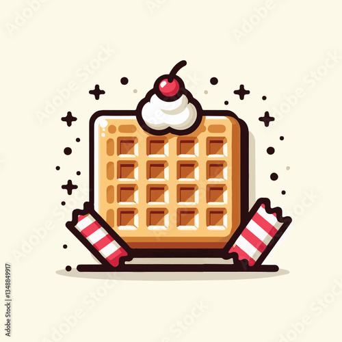 food, waffle, dessert, breakfast, background, pastry, sweet, snack, delicious, illustration, homemade, lunch, tasty, crispy, bakery, fresh, white, baked, meal, belgian, wafer, cream, cake, golden, str