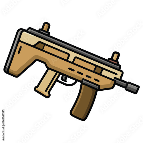 Tavor X95 gun , police weapon vector design, military vector design illustration.