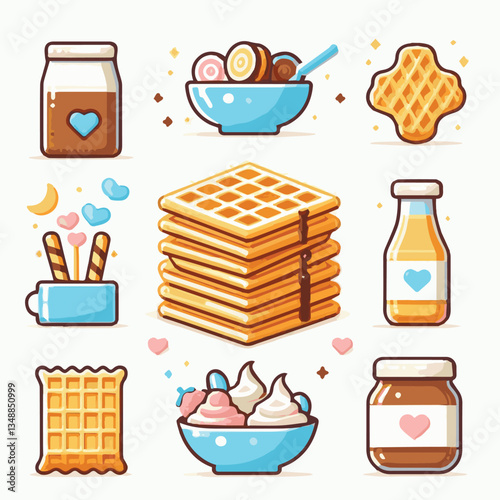 food, waffle, dessert, breakfast, background, pastry, sweet, snack, delicious, illustration, homemade, lunch, tasty, crispy, bakery, fresh, white, baked, meal, belgian, wafer, cream, cake, golden, str
