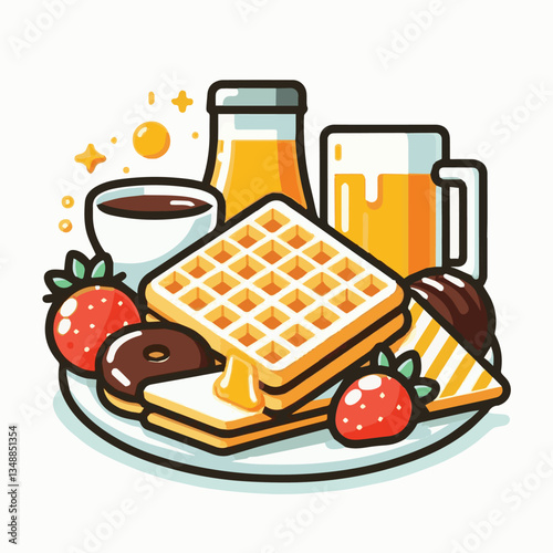 food, waffle, dessert, breakfast, background, pastry, sweet, snack, delicious, illustration, homemade, lunch, tasty, crispy, bakery, fresh, white, baked, meal, belgian, wafer, cream, cake, golden, str