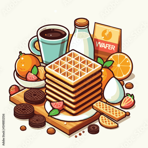 food, waffle, dessert, breakfast, background, pastry, sweet, snack, delicious, illustration, homemade, lunch, tasty, crispy, bakery, fresh, white, baked, meal, belgian, wafer, cream, cake, golden, str